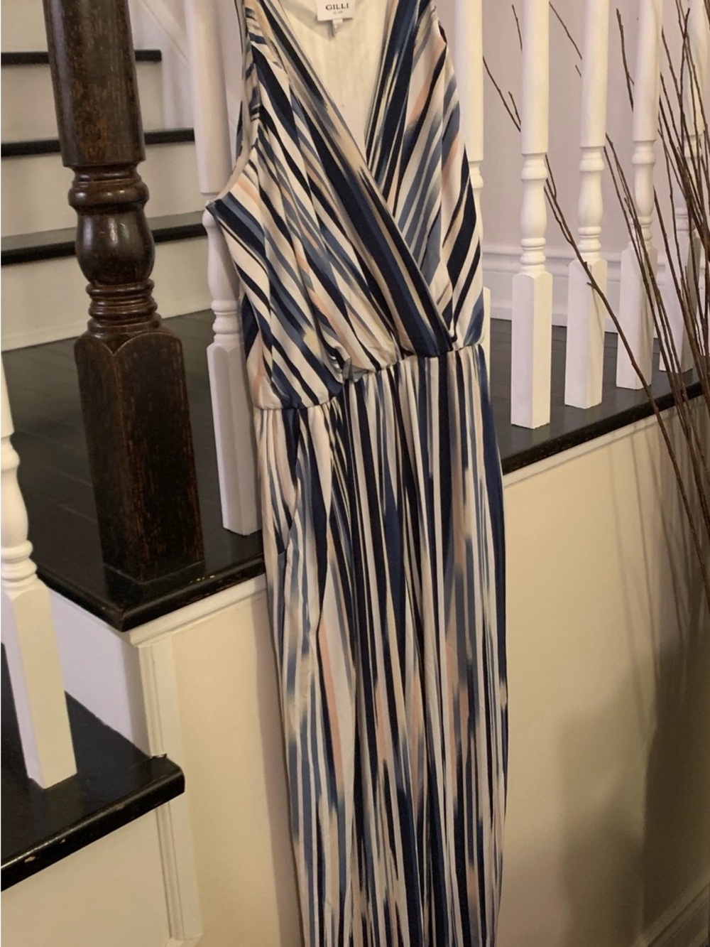 Gilli Navy and Cream Striped Jumpsuit